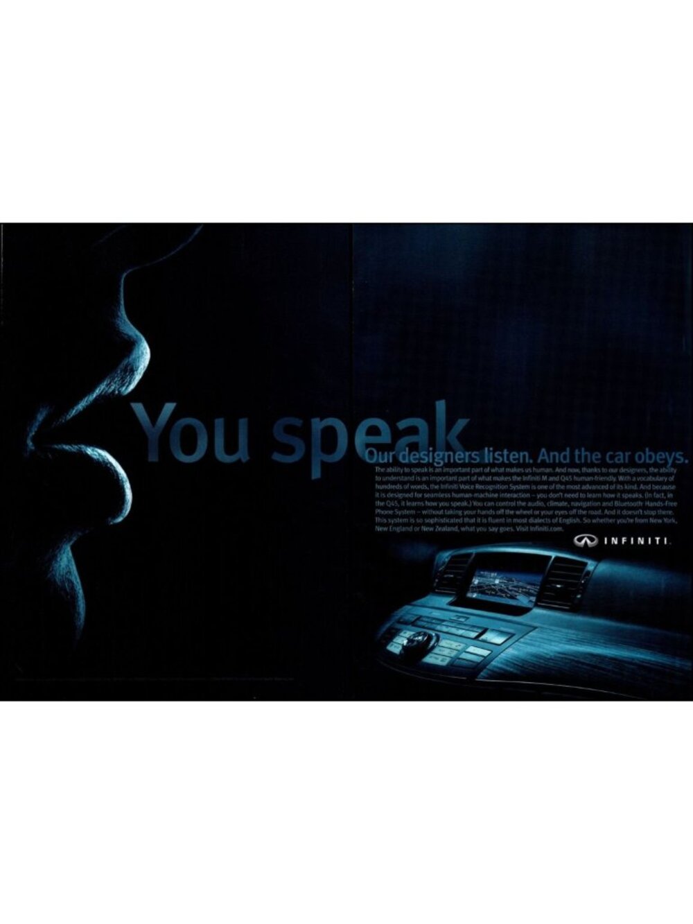 2006 Infiniti M Q45 Infotainment Center 2 Page Vintage Print Ad Car Wall Art